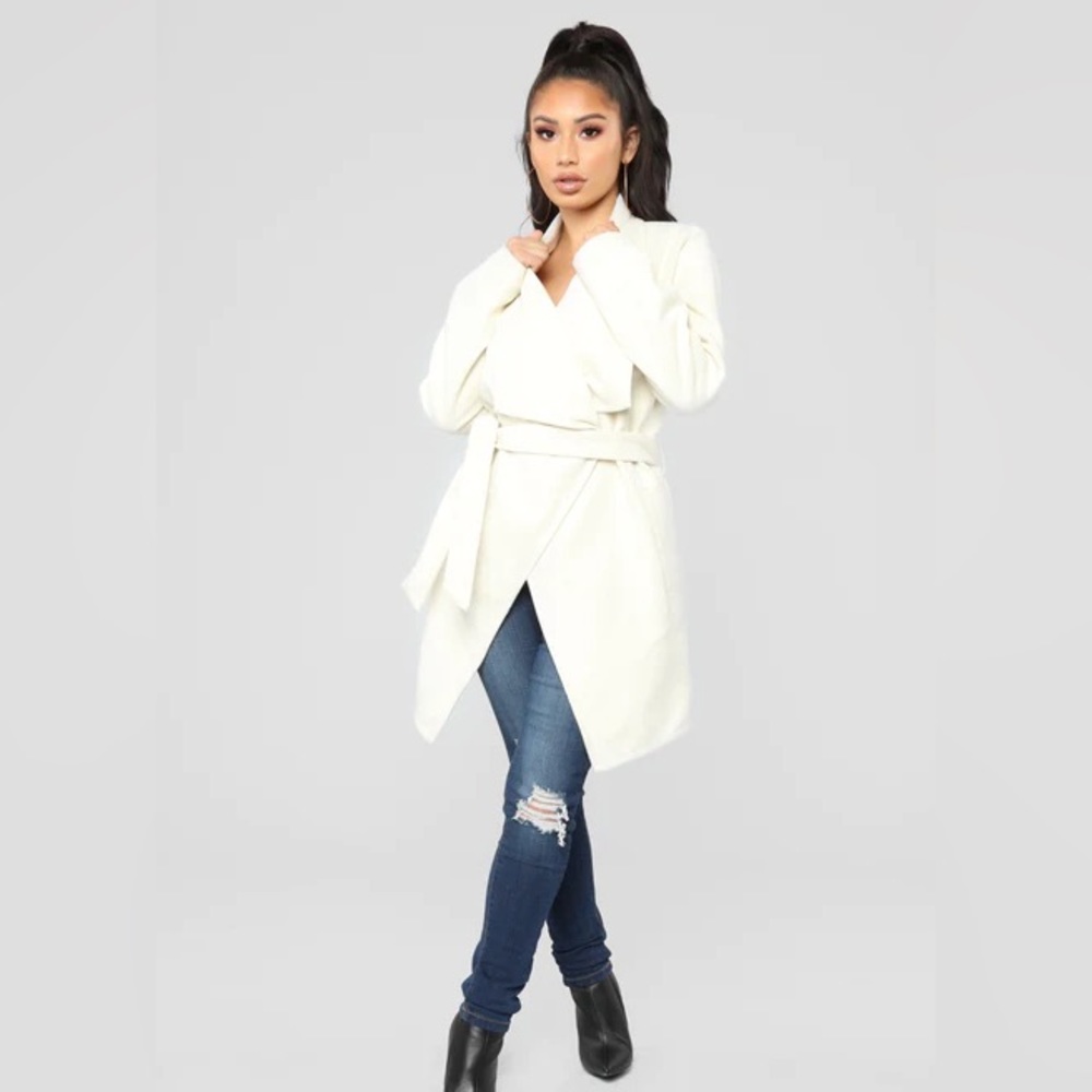 FashionNova Manhattan Coat: Ivory